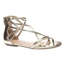 Women's Chinese Laundry Penny Strappy Sandal Metallic Gold Synthetic | Bed Bath & Beyond