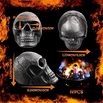 12 Pcs Fireproof Fire Pit Skull Imitated Human Skull for Indoor Outdoor Fireplaces Refractory Met... | Amazon (US)