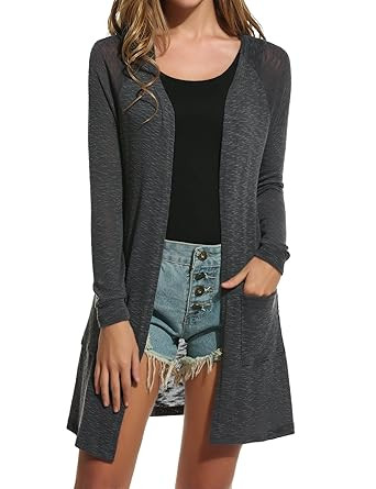 ELESOL Women’s Thin Cardigan Sweater, Loose Casual Open Front with Long Sleeved for Sun-Screning | Amazon (US)