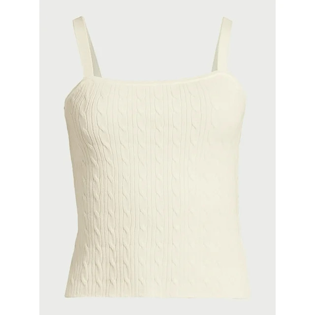 Free Assembly Women’s Cable Knit Cami Sweater, Sizes XS-XXXL | Walmart (US)