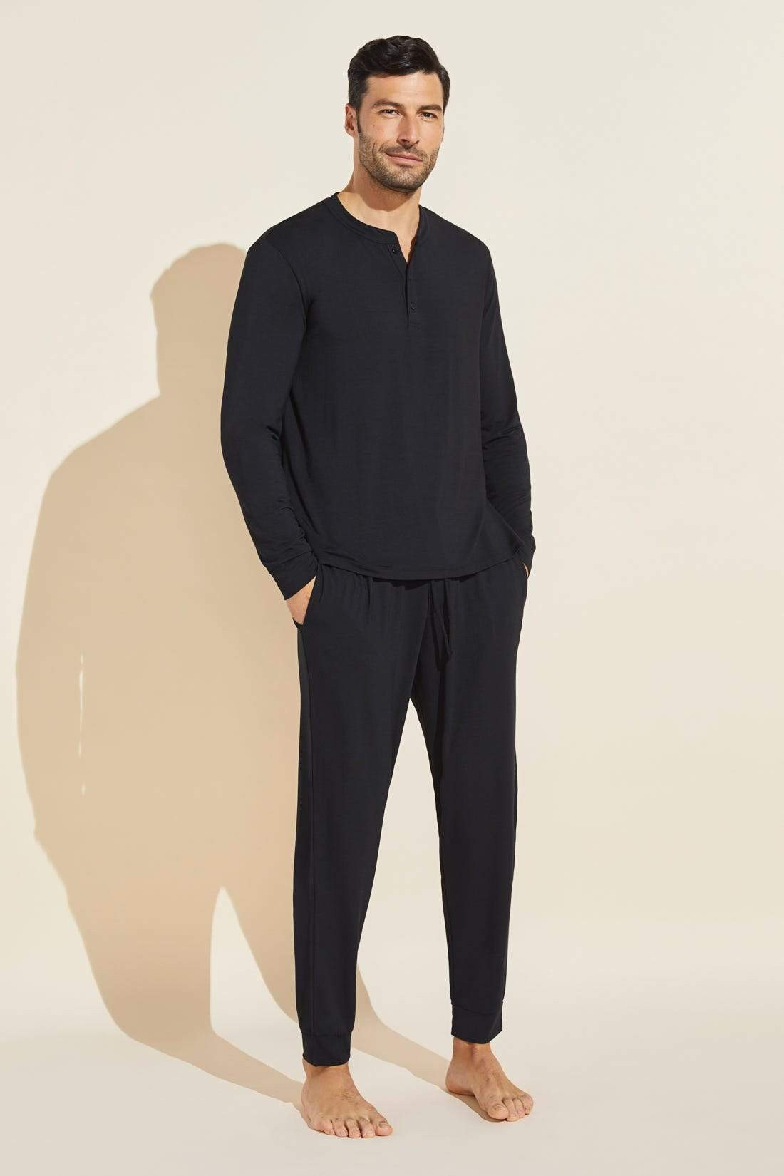 Henry TENCEL™ Modal Long PJ Set - Black | Eberjey