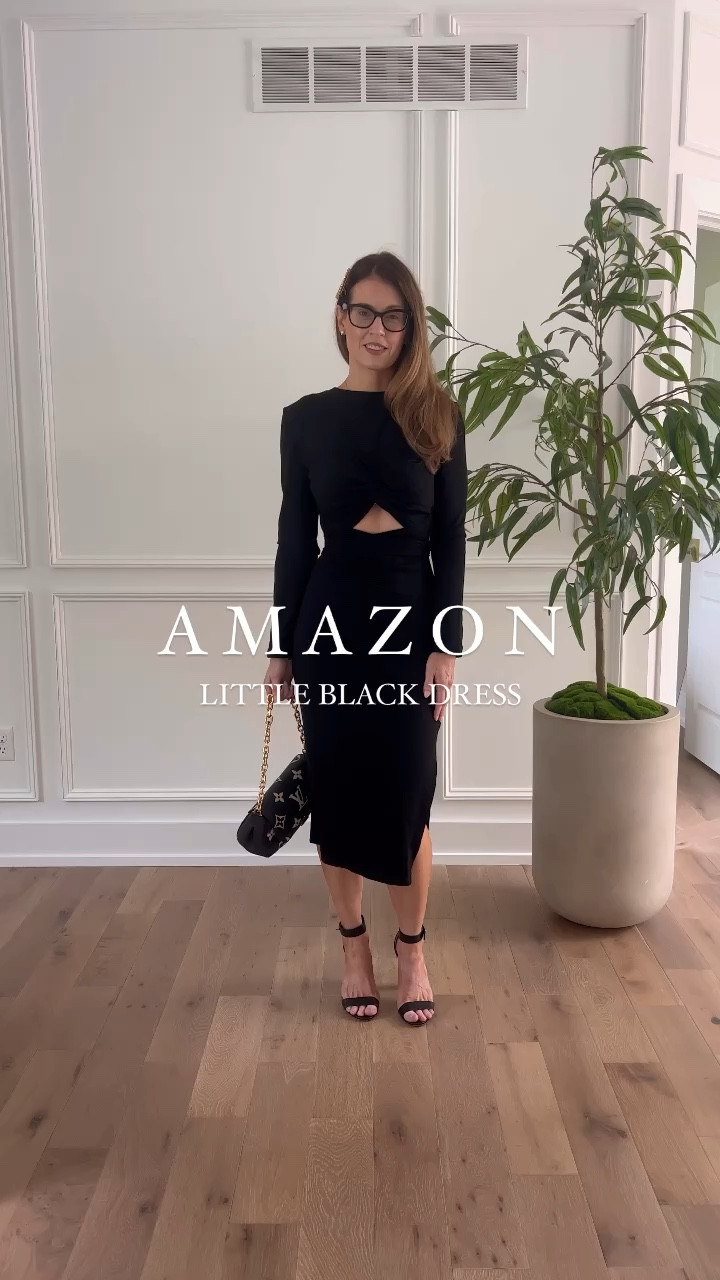 Soft. Flattering. Comfortable. The perfect black dress for Fall 🤍🤍🤍 This dress is a steal and looks amazing. 

Amazon. Amazing find. Amazon fashion. Little Black Dress. Fall dress. Wedding guest dress. Woman’s fashion. Body con dress. Sexy dress  #LTKunder50