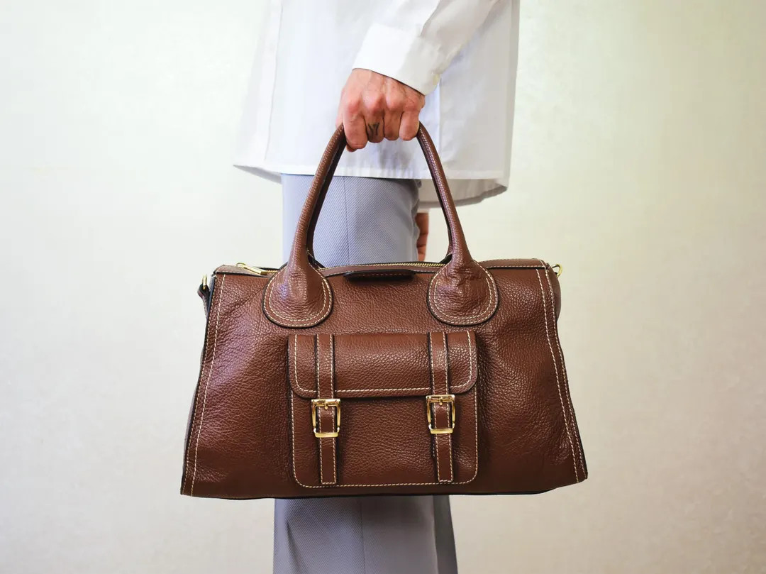 Vintage Italian Leather Satchel Bag: Preppy Weekender Brown Top Handle and Crossbody | Etsy (US)
