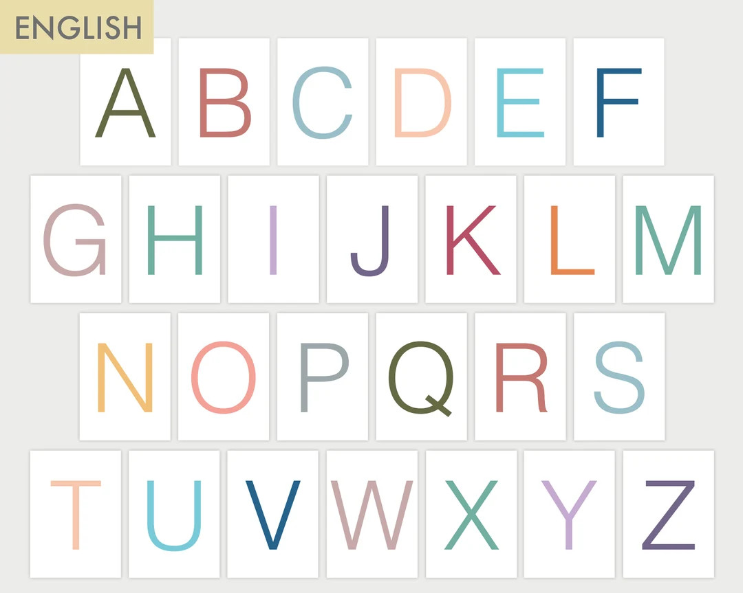 ABC Digital Montessori Flashcards  Printable Alphabet Cards  - Etsy | Etsy (US)