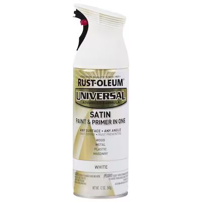 Rust-Oleum Universal Satin White Spray Paint and Primer In One (NET WT. 12-oz) | Lowe's