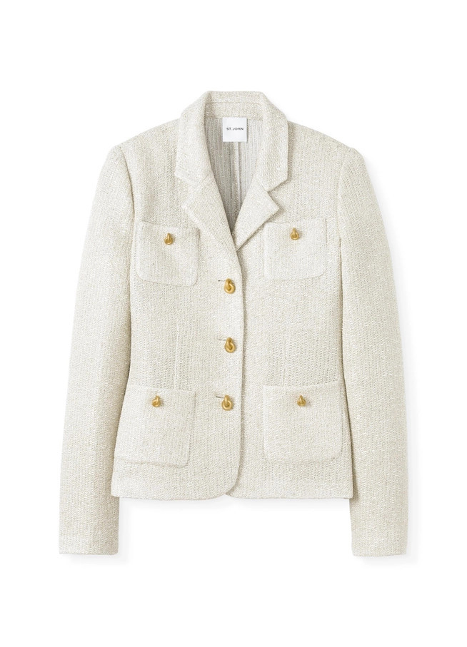 Plaid Tweed Suiting Jacket | St. John Knits