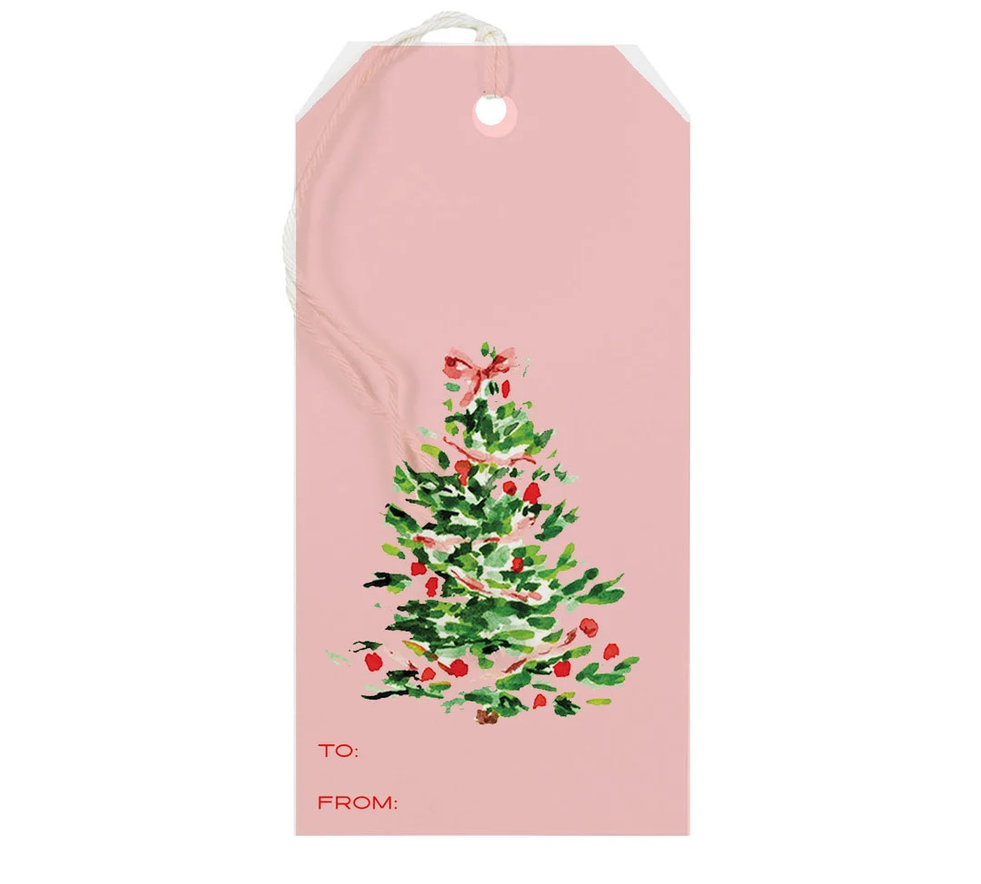 Gift Tag: Oh Christmas Tree Pink gift Tag Christmas - Etsy | Etsy (US)