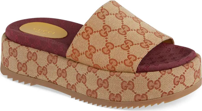 Angelina GG Supreme Platform Slide Sandal | Nordstrom