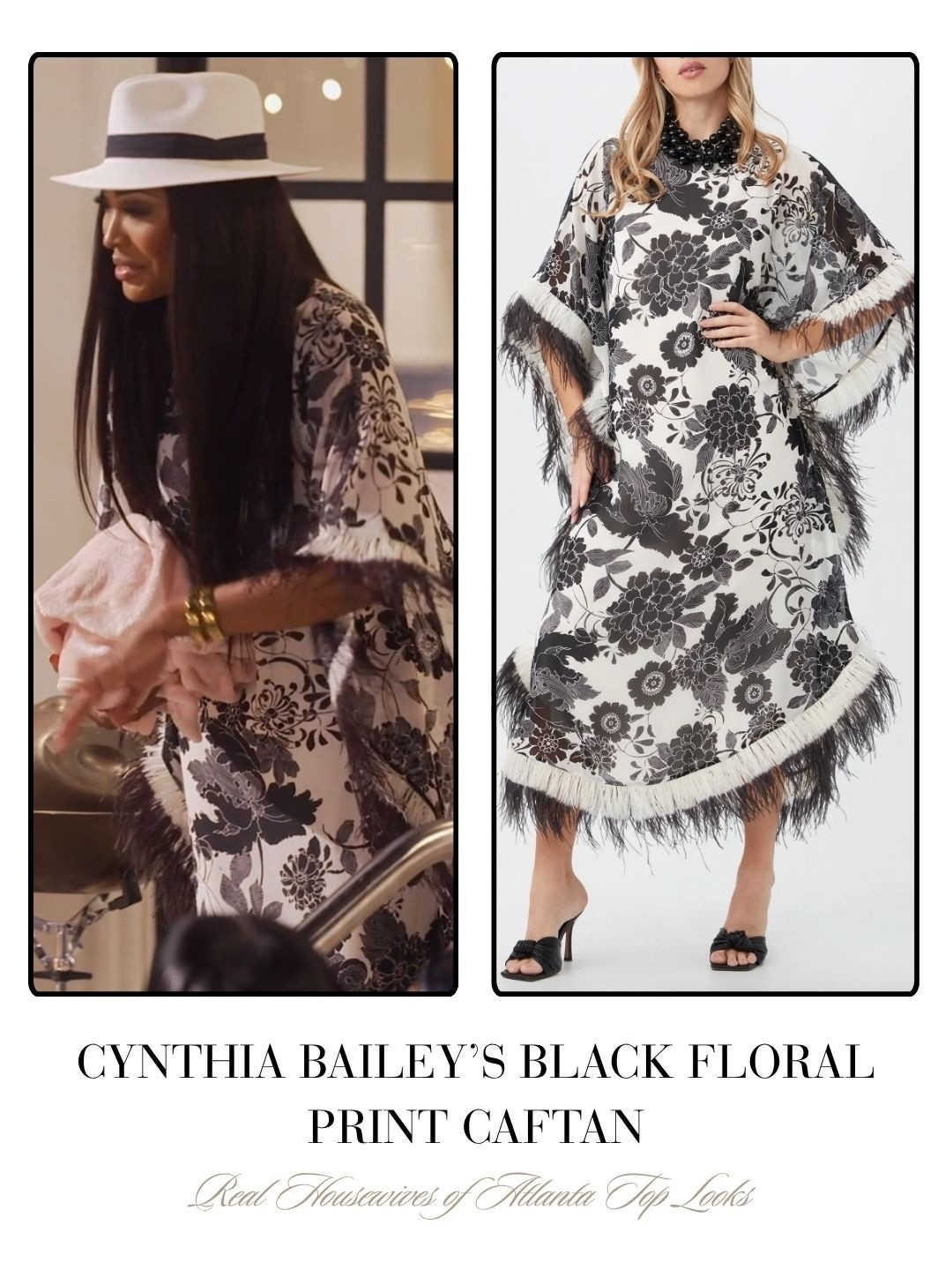 Cynthia Bailey’s Black Floral Print Caftan