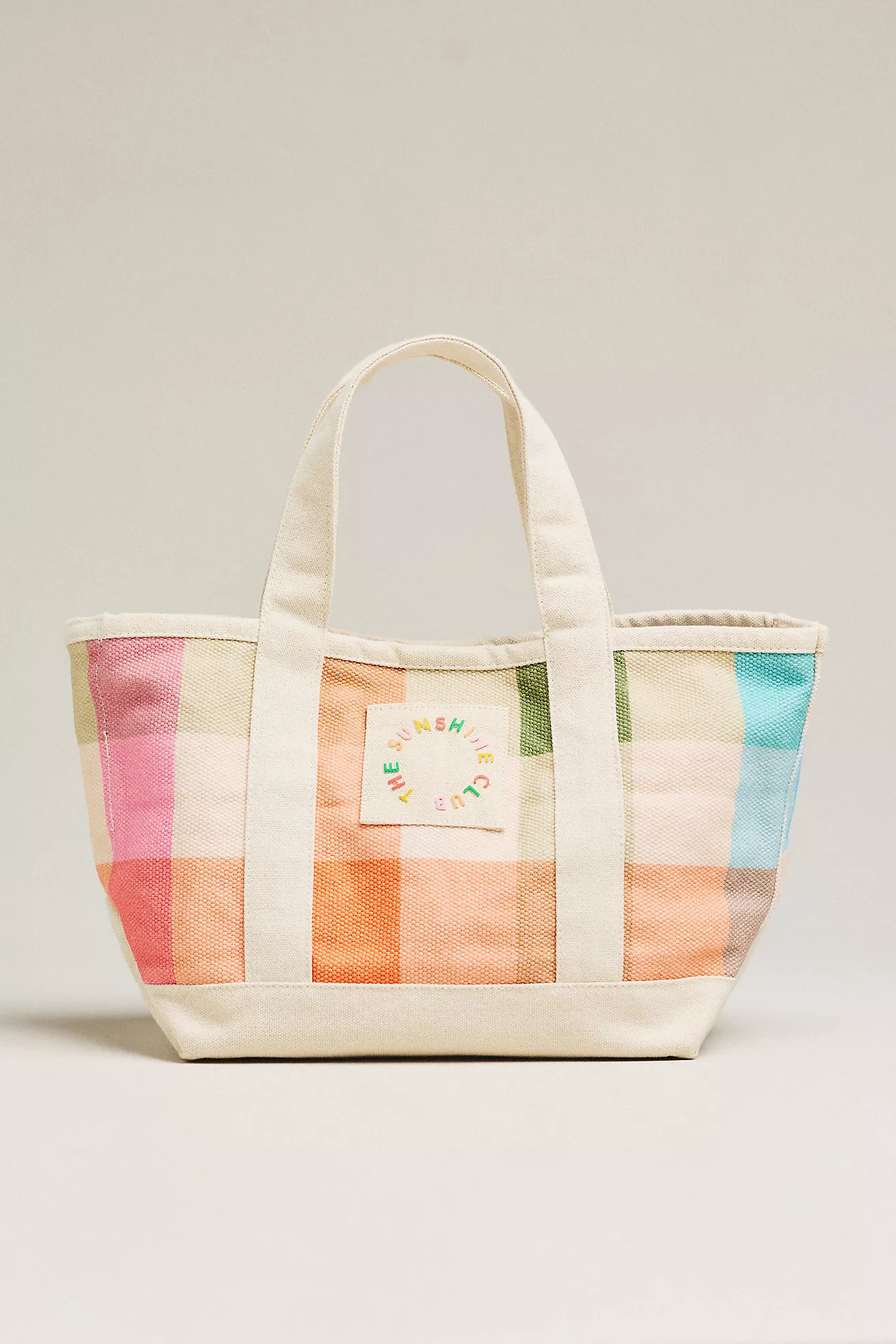 Sunshine Tienda Mini Rainbow Plaid Canvas Tote | Anthropologie (US)