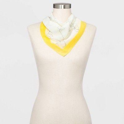 Women's Neckerchief Floral Print Scarf - A New Day™ Yellow | Target