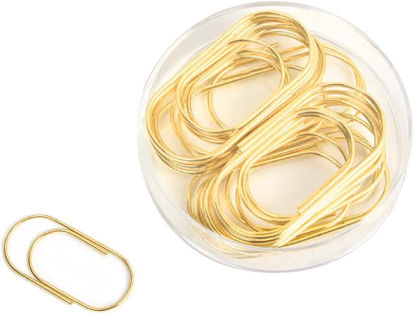 Gold Jumbo Paper Clips 20pcs Oversized Gold Paperclips 50mm/2 inch Non Skid Smooth Finish Steel W... | Amazon (US)