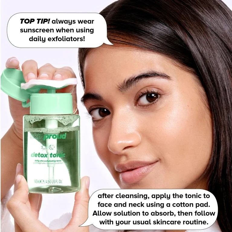 Skin Proud Detox Tonic, Daily Exfoliating Tonic with 5% lactic acid, & glycolic acid, 4.90 fl oz | Walmart (US)