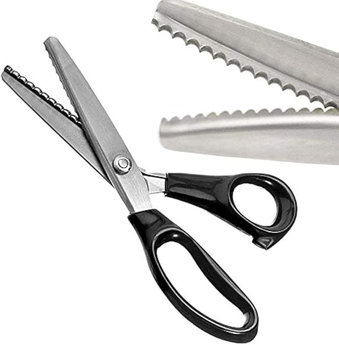 Serrated Scalloped Edge Pinking Shears, Multifunction Stainless Steel Shears Tailor Scissors, Pro... | Amazon (US)