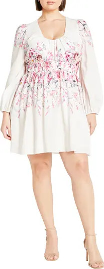 Keyla Floral Long Sleeve Minidress | Nordstrom