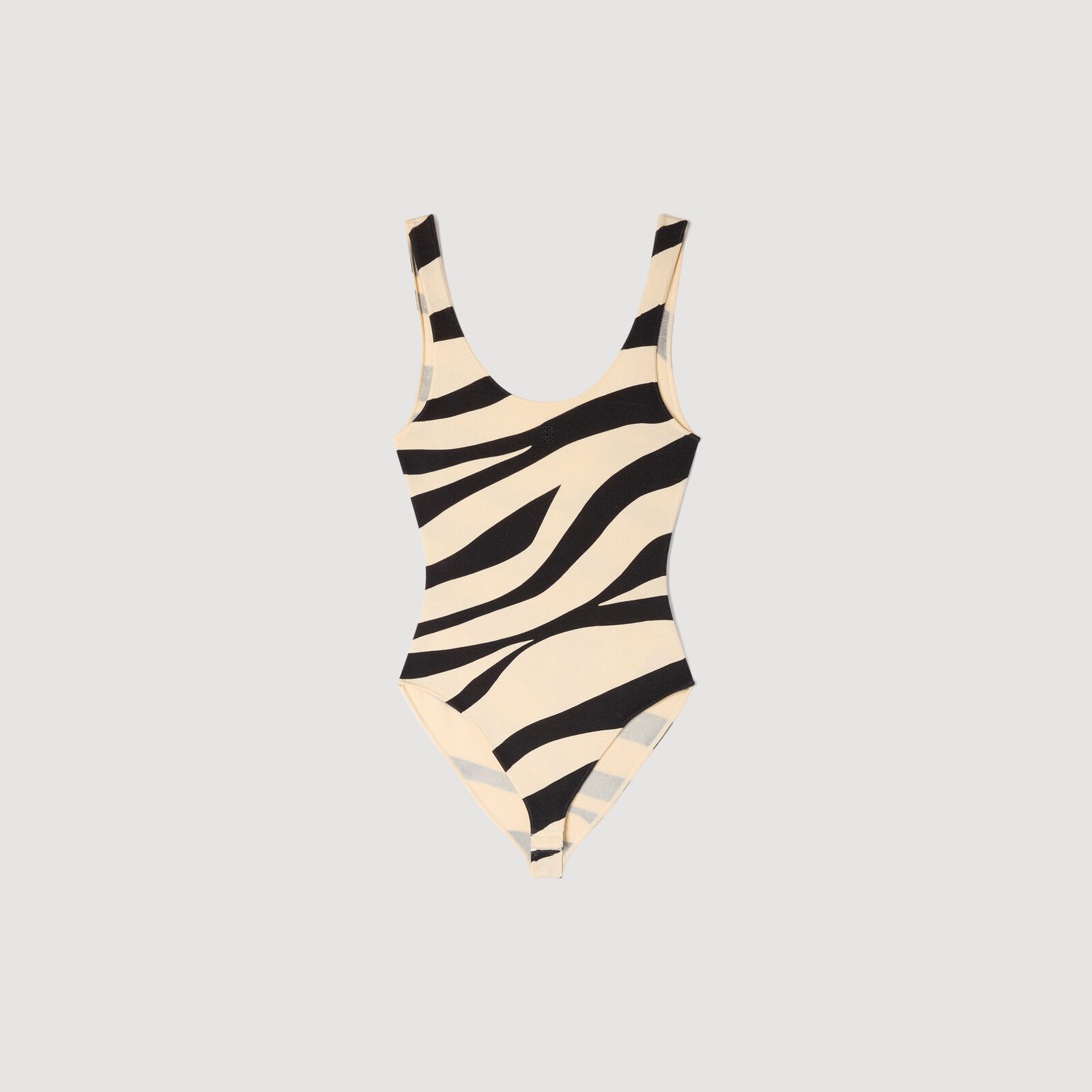 Zebra-print knit bodysuit | Sandro US | Sandro-Paris US