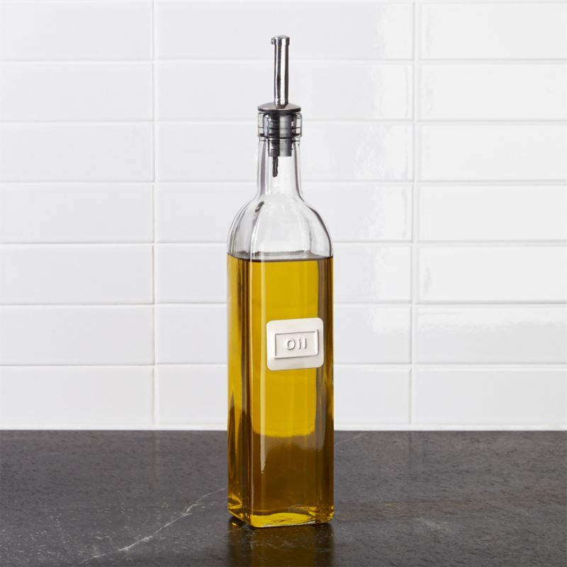 Glass Olive Oil Dispenser Bottle + Reviews | Crate & Barrel | Crate & Barrel