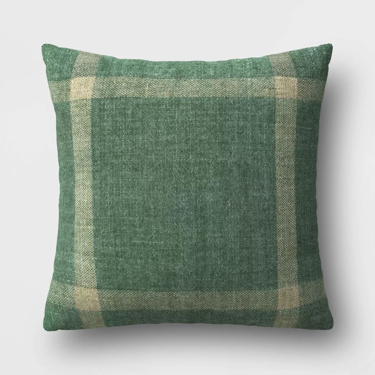 Oversized Woven Plaid Square Throw Pillow Green - Threshold™ | Target