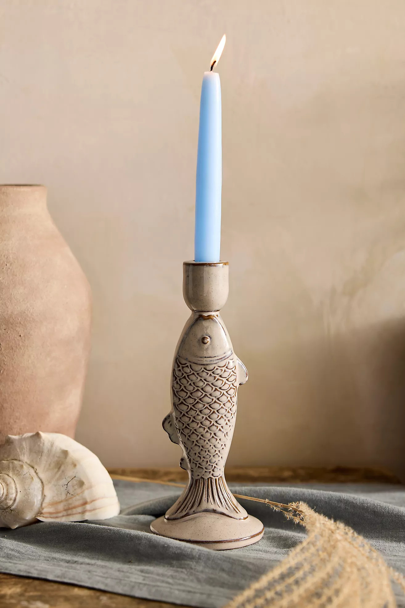 Fish Ceramic Taper Holder | Anthropologie (US)