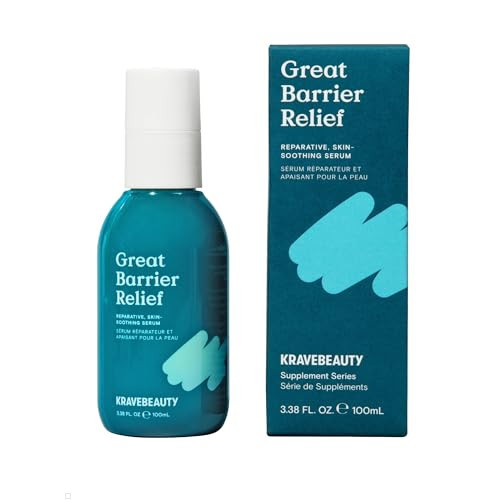KraveBeauty Jumbo Great Barrier Relief, Soothing Skin Barrier Repair Serum, Contains Tamanu Oil to Soothe and Calm Redness, For All Skin Types, Vegan & Cruelty Free, 3.38 fl oz | Amazon (US)