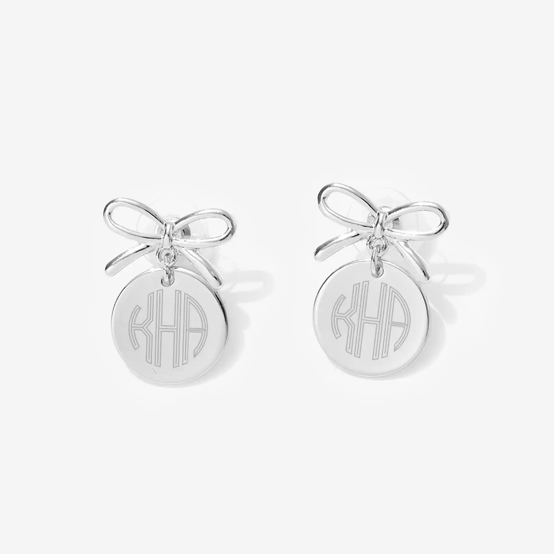 Monogrammed Bow Dangle Earrings | Marleylilly