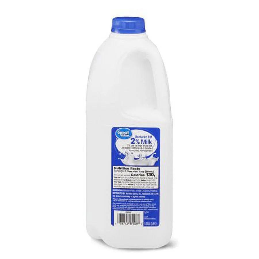 Great Value 2% Reduced Fat Milk, Half Gallon, 64 fl oz | Walmart (US)