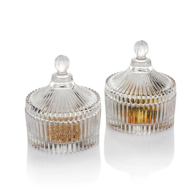 Slickblue Crystal Castle Glass Candy Dish/Jar with Lid (Set of 2) - Small | Target