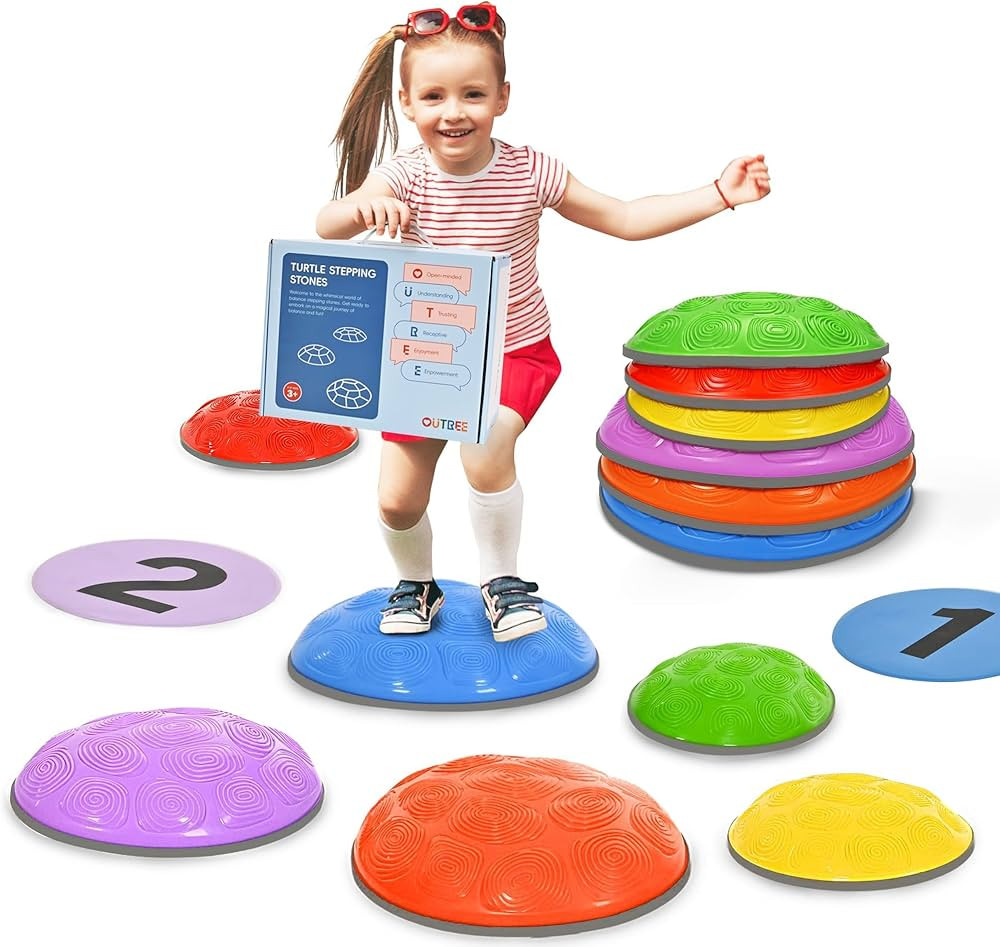 OUTREE Stepping Stones for Kids, 6 Pcs Balance Training and Sensory Coordination Turtle Stepping ... | Amazon (US)