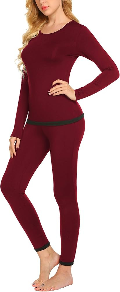 Ekouaer Women's Thermal Underwear Sets Long Johns Base Layer Lightweight Thermals 2 Pieces Set | Amazon (US)