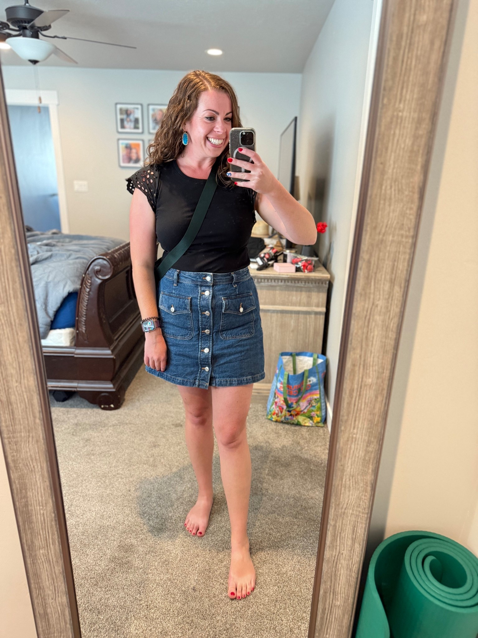 I love eyelet detail! The sleeves on this basic top are the best touch! 

Top: M
Skirt: 8

For reference, I’m 5’7” and 160 lbs. 

#LTKMidsize #LTKFindsUnder50