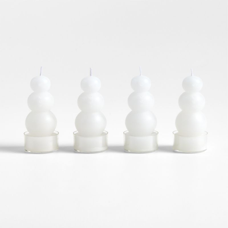 White Snowman Candles, Set of 4 | Crate & Barrel | Crate & Barrel