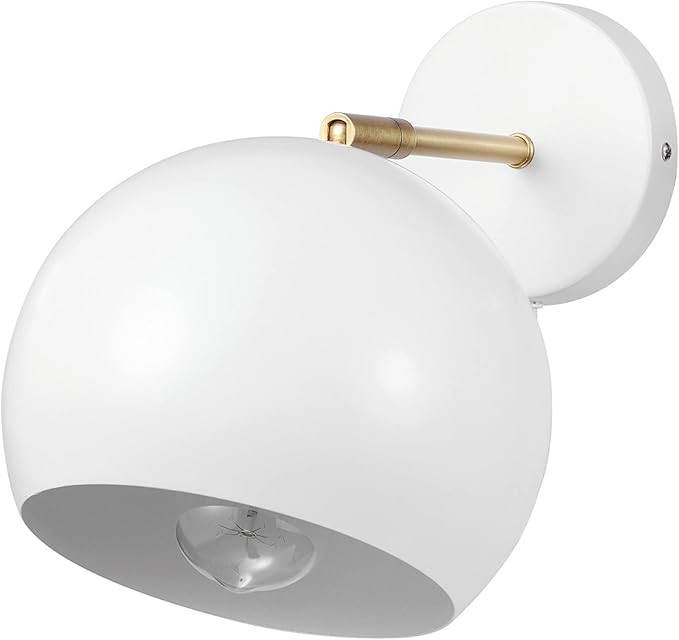 Globe Electric 52077 Molly 1-Light Plug-in or Hardwire Wall Sconce, Matte White, Matte Brass Acce... | Amazon (US)