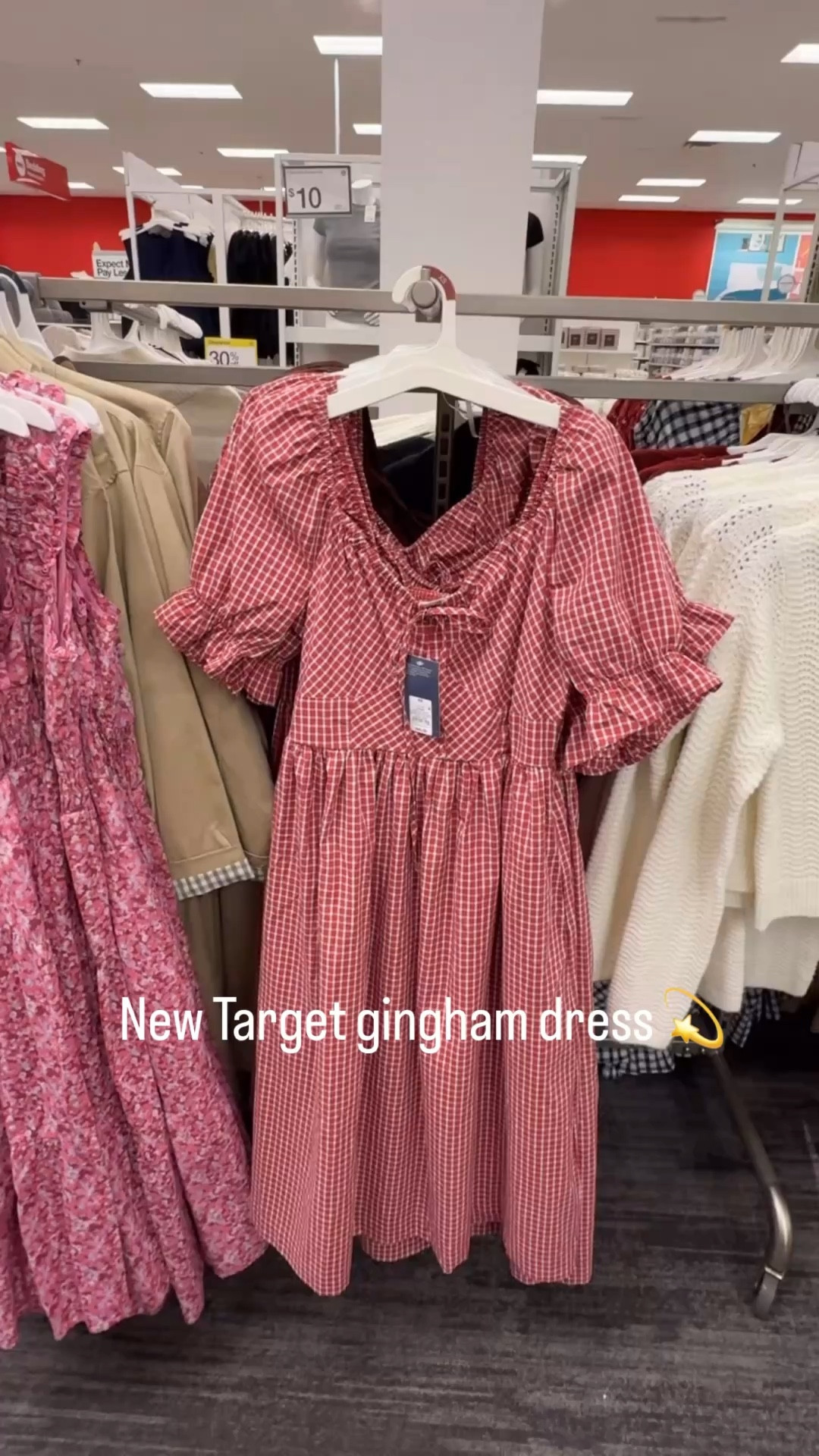 New target gingham dress 🫶🏽🍒
#targetstyle #springoutfit #outfitinspo @Target 

#LTKootd