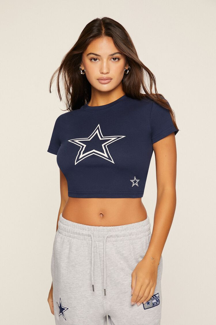 Women's Dallas Cowboys Baby T-Shirt in Blue, XL | Forever 21