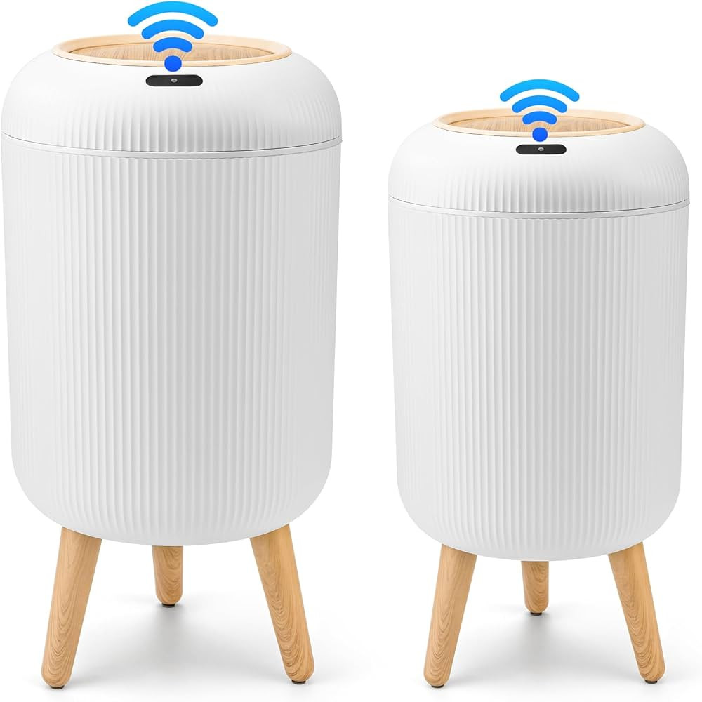 Pukomc 2 Pack Automatic Trash Can 12L /3 Gallon and 10L /2.64 Gallon Bathroom Trash Bin with Lid ... | Amazon (US)
