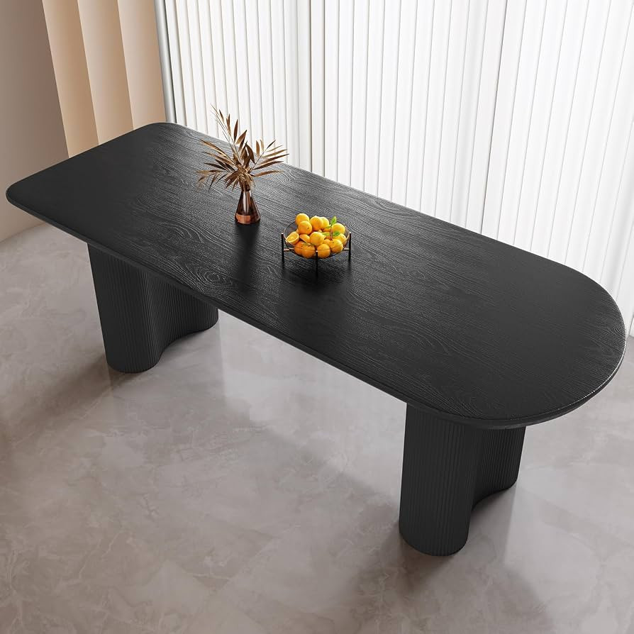 Oval Black Dining Table for 4,6,8, 70" Kitchen Table with Sturdy Legs, 1.77 Thick Dining Table To... | Amazon (US)