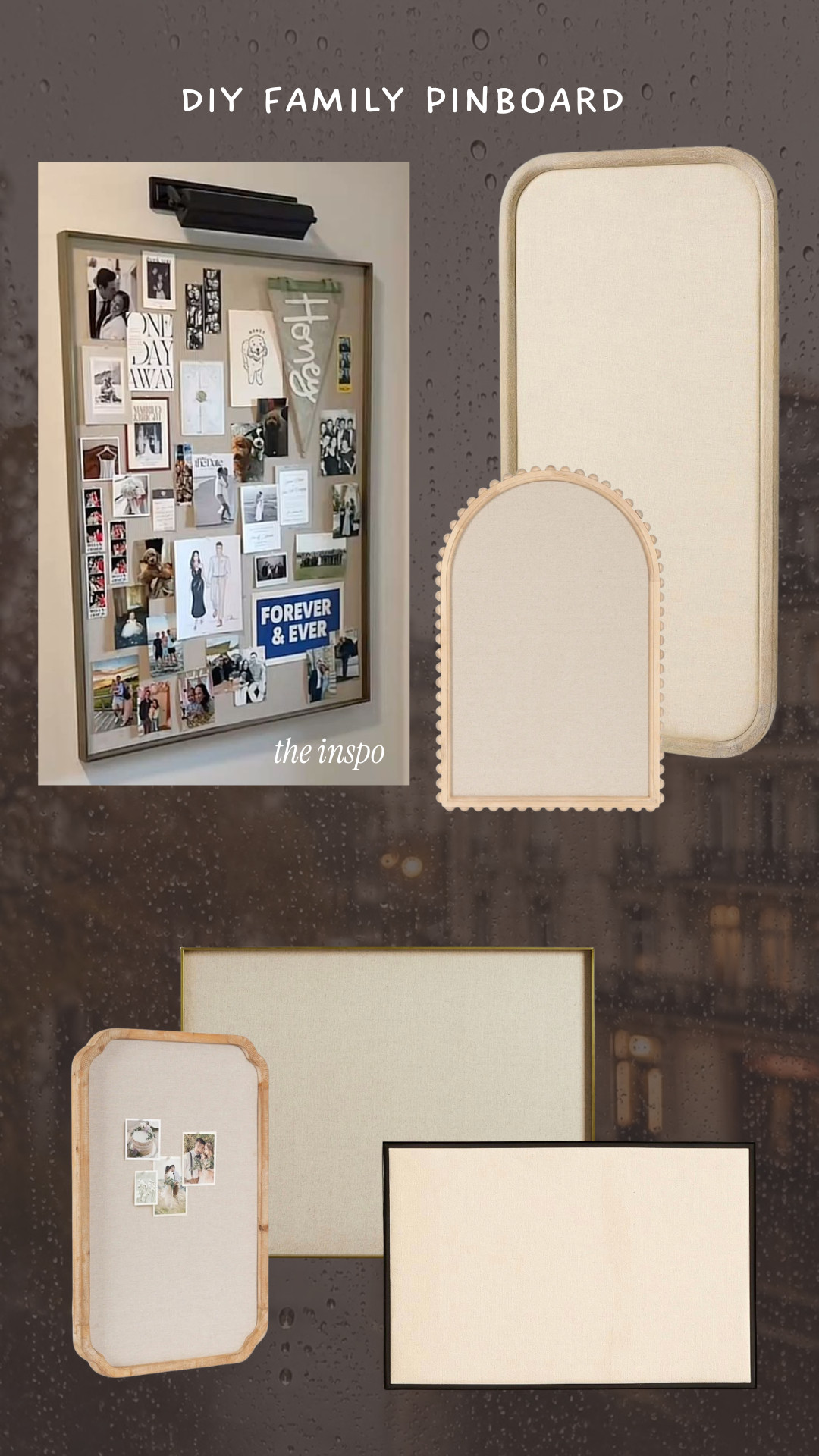 Pinboard options for a family board 

 