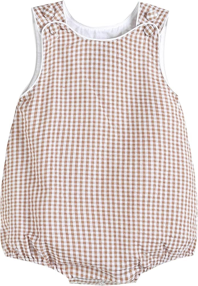 Baby & Toddler Boys and Girls Seersucker or Gingham One-Piece Bubble Romper | Amazon (US)