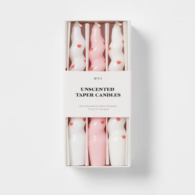 6pk Taper Candle Set White and Pink - Room Essentials™ | Target