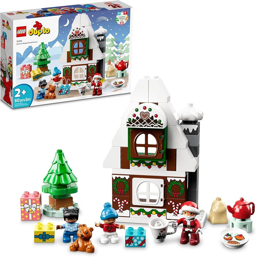 LEGO DUPLO Santa's Gingerbread House Building Set, Christmas Toy for 2 Year Old Boys and Girls, I... | Amazon (US)