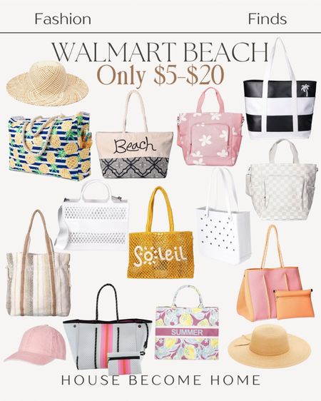 Walmart beach bags and hats. Only $5-$20 

#LTKover40 #LTKSeasonal #LTKsalealert