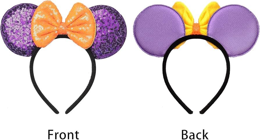 2 Pcs Mouse Ears Headbands,Shiny Bows Mouse Ears Headbands for Birthday Parties, Themed Events, A... | Amazon (US)