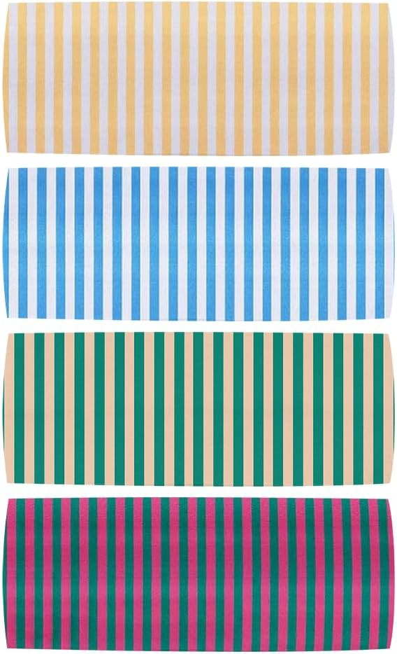 4 Pcs Striped Elastic Headbands Wide Running Headband Soft Yoga Head Bands Non Slip Workout Hair ... | Amazon (UK)