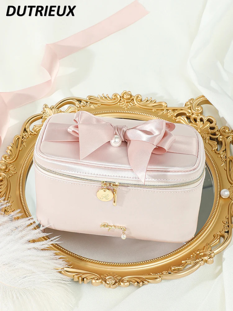 Japanese Style Girl Heart Storage Cosmetic Bag Female 2024 New Solid Color Large Capacity Portabl... | AliExpress (US)