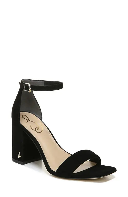 Sam Edelman Daniella Ankle Strap Sandal in Black Suede at Nordstrom, Size 8 | Nordstrom
