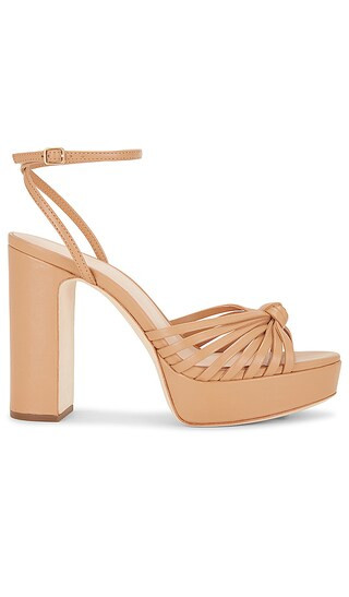Leather Knot Platform Sandal in Dune | Revolve Clothing (Global)