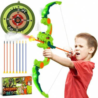 Airdora Kids Bow and Arrow Set Dinosaur Toys - Spray&LED Archery Set with 8 Suction Cup Arrows-Perfect Kids Indoor and Outdoor Toys Gift for Boys and | SHEIN
