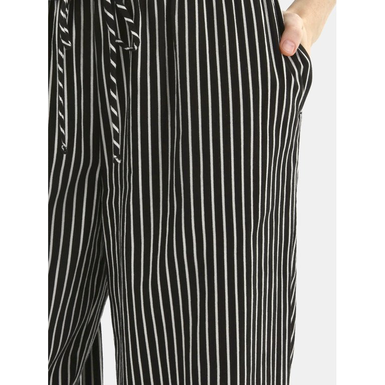 No Boundaries Cotton Pull-On Wide-Leg Beach Pants, Women's | Walmart (US)