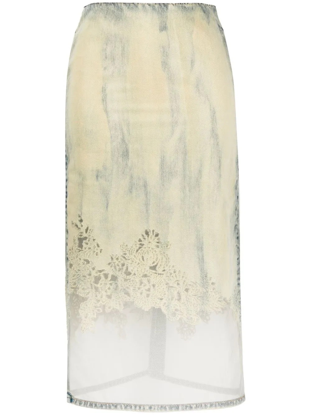 denim-lining embroidery-detail skirt | Farfetch Global