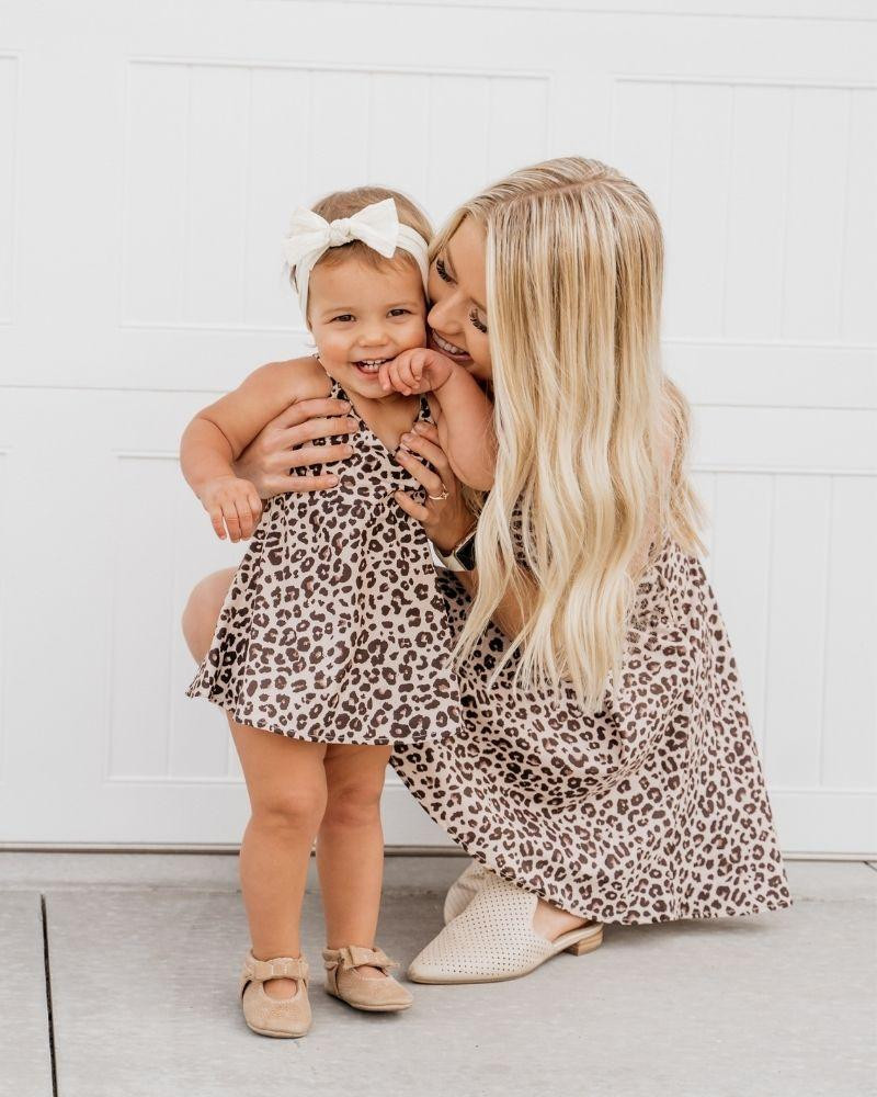 Bree Cinched Waist Skater Dress - Leopard | Bailey's Blossoms